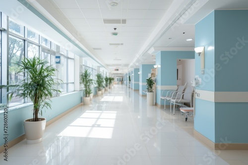 Hospital Corridor Insights: Hospital hallway offering insights into modern healthcare design. Navigation guidance © Jam