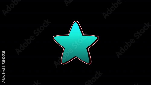 Animated Cartoon Element Star with Alpha Channel 