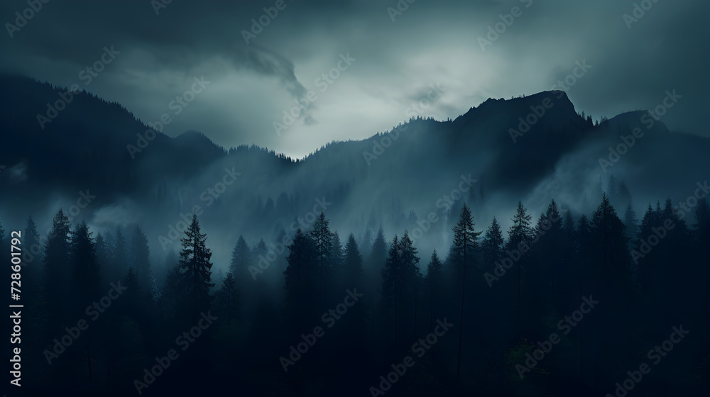 fog over mountains 4k image,,
Misty fir forest beautiful landscape in hipster vintage retro style foggy mountains and treesx9