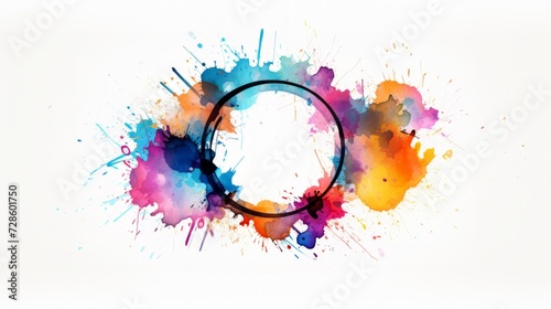 The Letter O Painted in Watercolor on a White Background