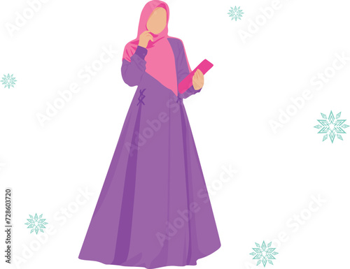 women abaya fashion purple and pink combination