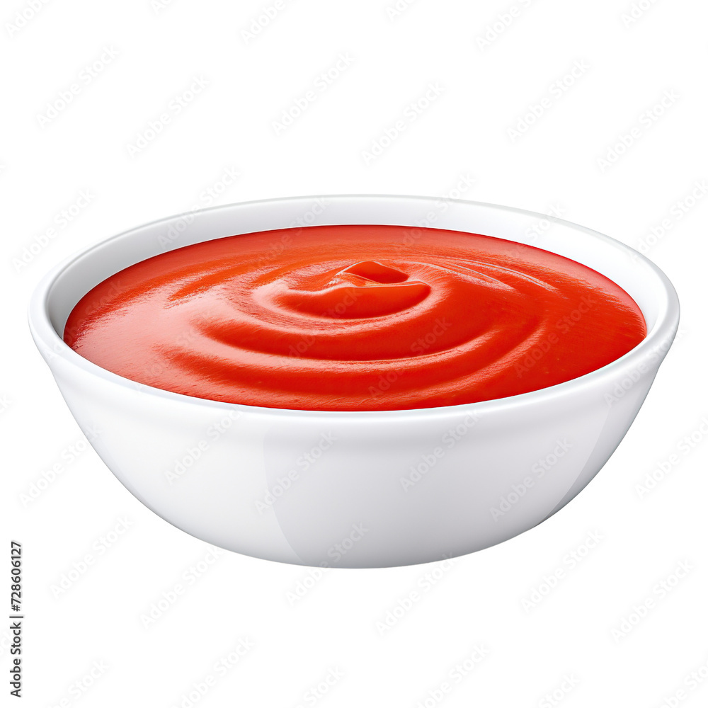 Bowl of hot chili sauce isolated on transparent or white background Bowl of hot chili sauce isolated on transparent or white background
