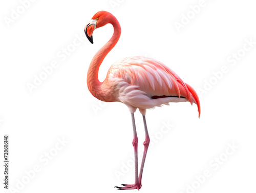 Elegant Flamingo  isolated on a transparent or white background