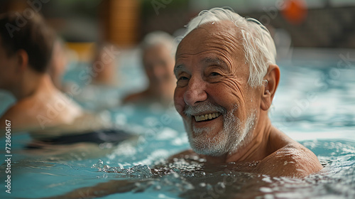 Im Schwimmbad treffen fröhliche Rentner aufeinander. Sie lachen, plaudern und genießen das Wasser. Beim Aqua-Fit-Kurs zeigen sie erstaunliche Beweglichkeit. Entspannt im Whirlpool teilen sie Geschicht