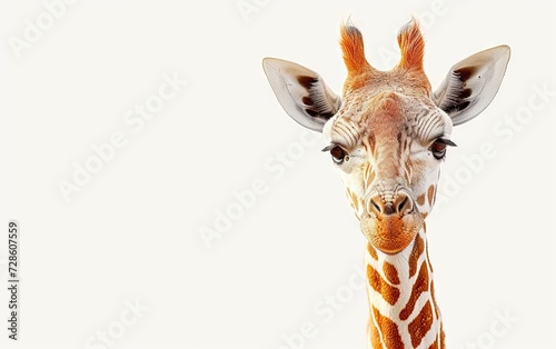 Cute and funnny giraffe with empty space for text background photo