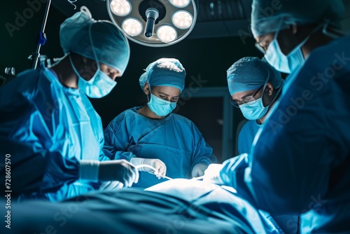 A Group of Doctors Performing Surgery in a Hospital