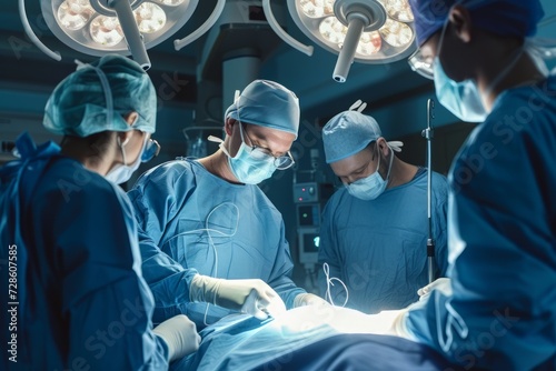 A Group of Doctors Performing Surgery in a Hospital