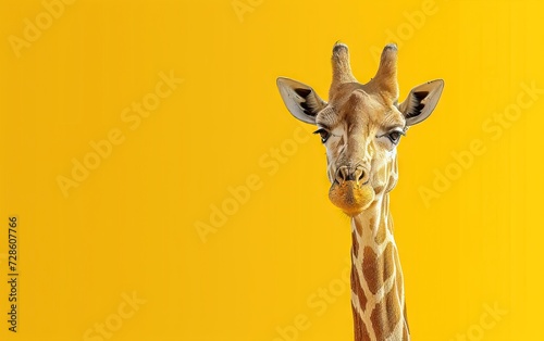 Cute and funnny giraffe with empty space for text background © Gulafshan