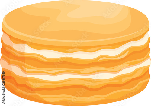 Whole Napoleon cake icon cartoon vector. Dessert menu. Bread fruit