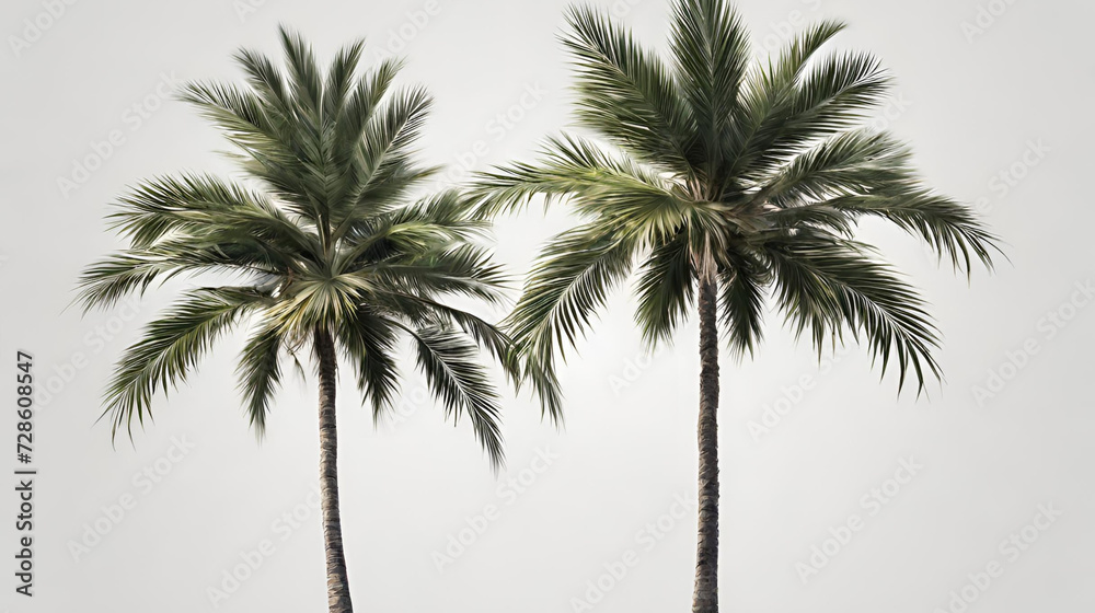 Tropical Paradise: Isolated Palm Tree on White Background