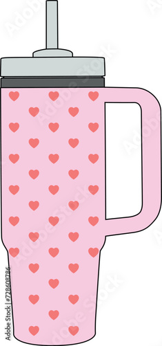 Stanley Cup Hearts SVG Cut File for Cricut and Silhouette, EPS ,Vector, PNG , JPEG, Zip Folder