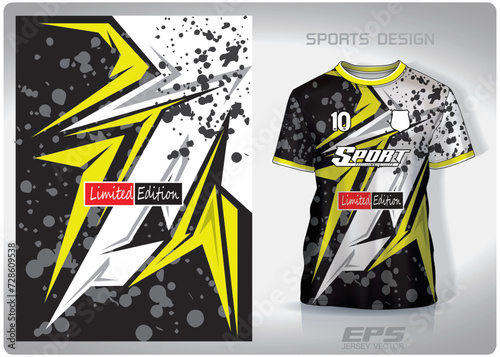 Vector sports shirt background image.Lime green lightning stained grey pattern design, illustration, textile background for sports t-shirt, football jersey shirt.eps