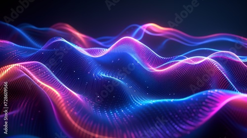 Colorful Wave of Light on Black Background