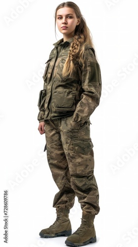 Woman in Military Uniform Posing for a Picture © Yana