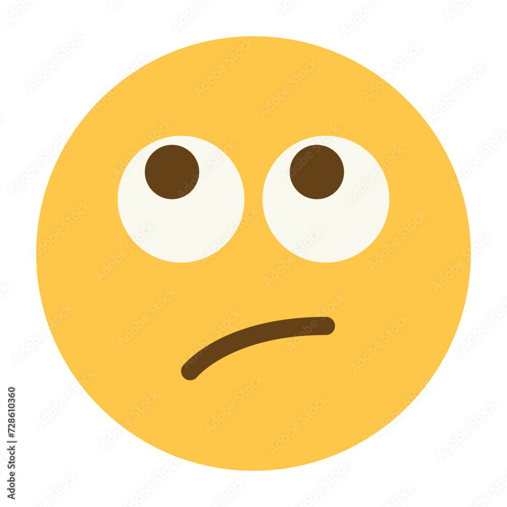 Fototapeta premium Rolling eyes face emoji icon