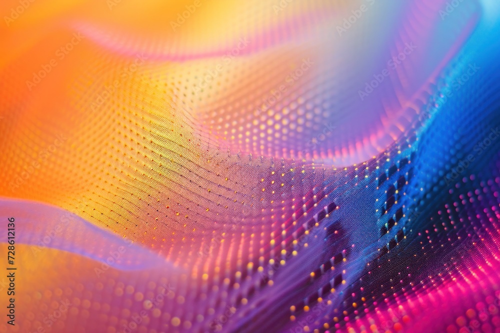 A vibrant gradient mesh flows across the background, a spectrum of modern, neon colors blending seamlessly., abstract colorful background - obrazy, fototapety, plakaty 