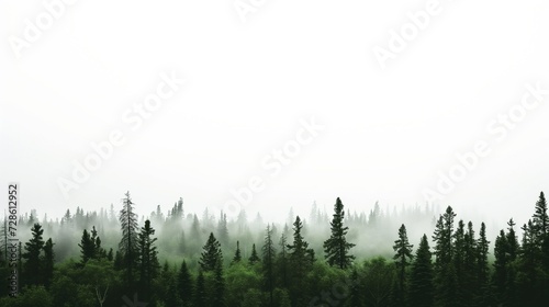 Misty shot of a distant forest