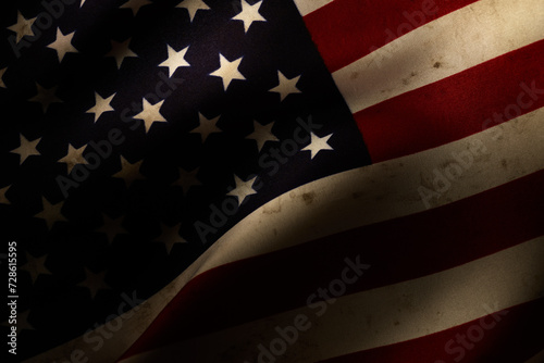 Grunge flag of United States of America background. Memorial Day concept