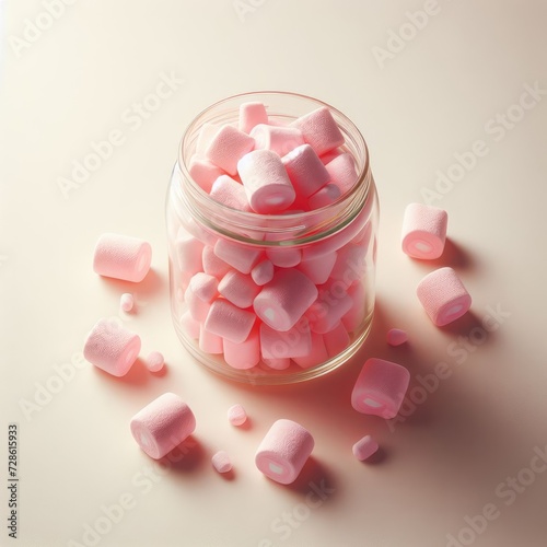 pink and white sweet marshmallow 