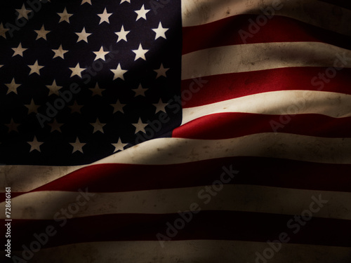 Grunge flag of United States of America background. Memorial Day concept