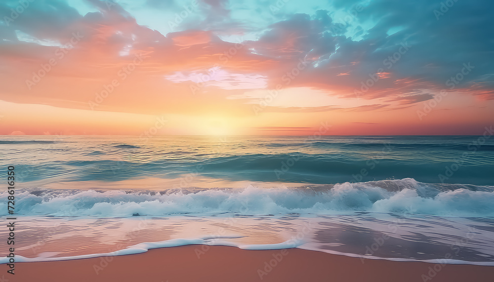Beautiful sunset on the sea on the beach