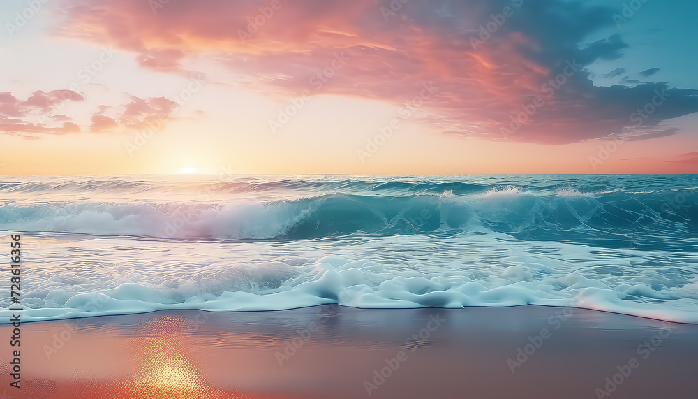 Beautiful sunset on the sea on the beach