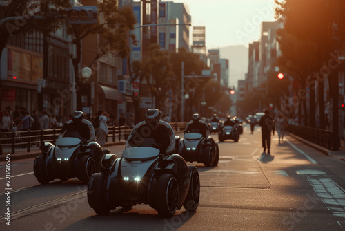 Urban mobility. Elderly-centric robotic wheelchair. Autonomous, Accessible, Elderly-Friendly, Seamless, Innovative, advance mobility solution concept for seniors by generative AI.