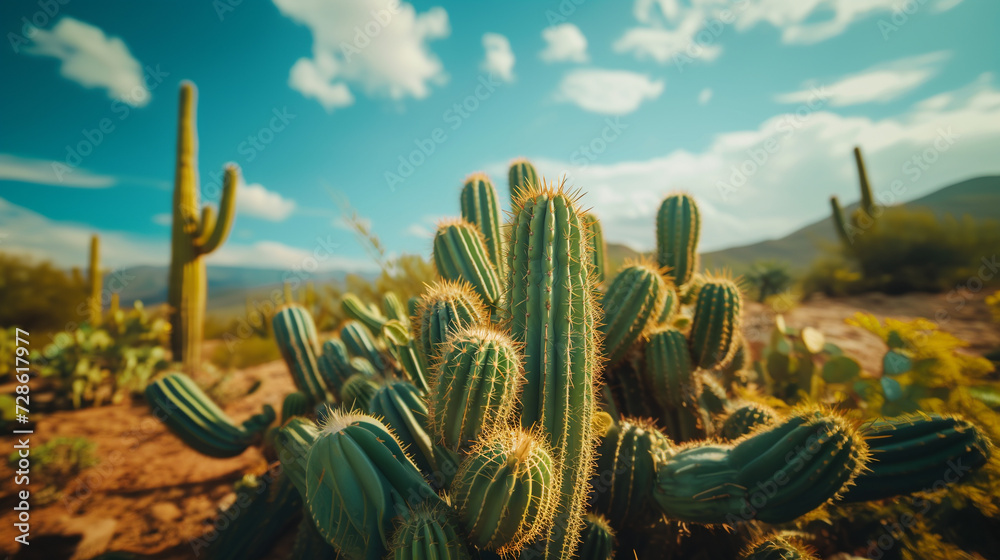 Cactus in desert. 