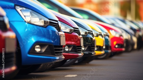 Cars For Sale Stock Lot Row. Car Dealer Inventory © Dara