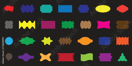 Set of abstract colored shapes, background with different elements for packaging, branding, posters, etc.