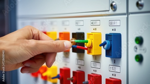 Photo of electrician installing electrical socket