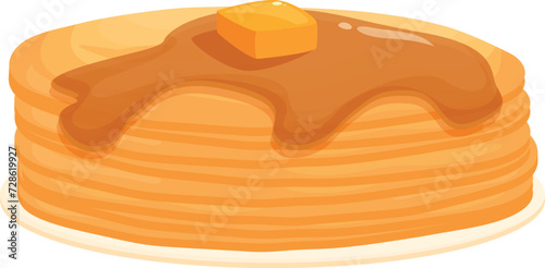 Cream pancakes food icon cartoon vector. Table family. Menu breakfast