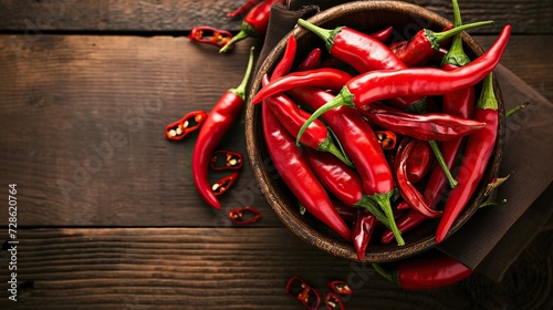 Vibrant display of red chili peppers in a bowl on the table