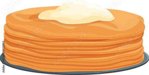 Milk shape pancake icon cartoon vector. Maslenitsa cooking. Honey menu