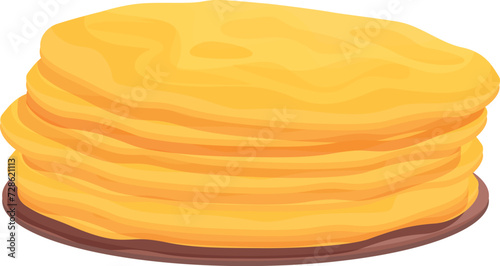 Home made pancakes icon cartoon vector. Stack cooking. Menu breakfast