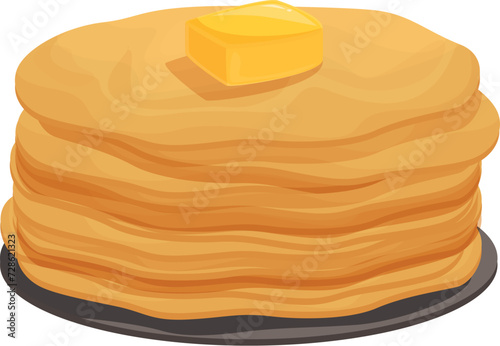 Family pancakes icon cartoon vector. Restaurant food. Menu celebration photo