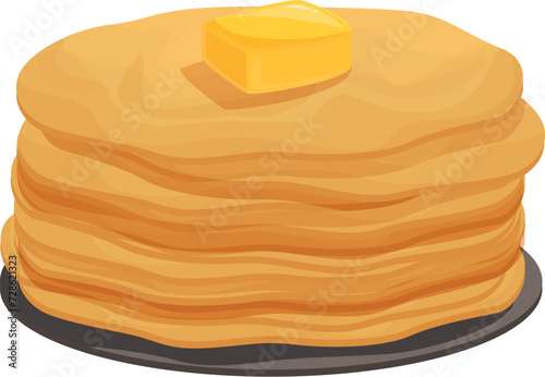 Family pancakes icon cartoon vector. Restaurant food. Menu celebration