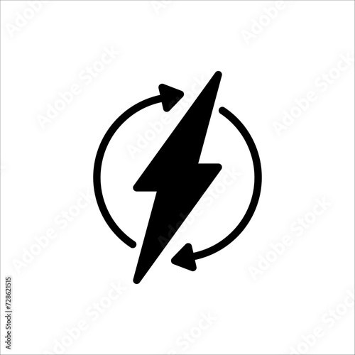 Free Download Lightning icon illustration. electric sign and symbol. power icon isolated on white background. - GFXLoad