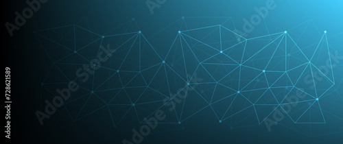 Abstract futuristic - Molecules technology with polygonal shapes on dark blue background. Illustration Vector design digital technology concept. Global network connection.