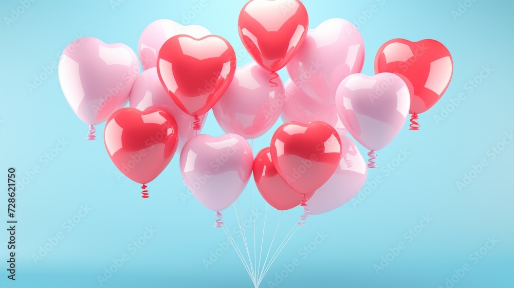 Valentine's Day. Heart shaped balloons