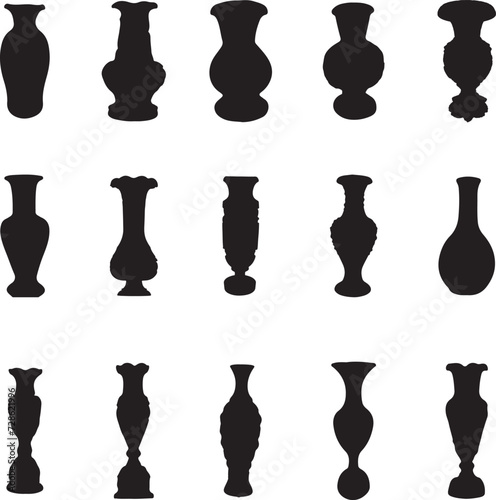 set of black vases silhouettes © Lovely