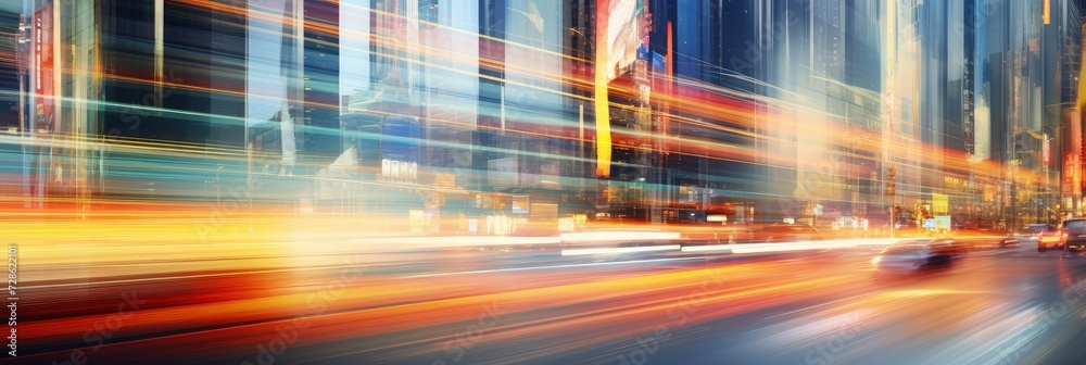 A Dynamic City Rush Hour Scene Abstractly, Background Image, Background For Banner, HD
