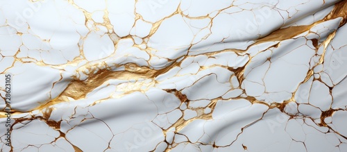 Panel kuchenny z motywem White Marble texture with shiny gold veins for digital wall design