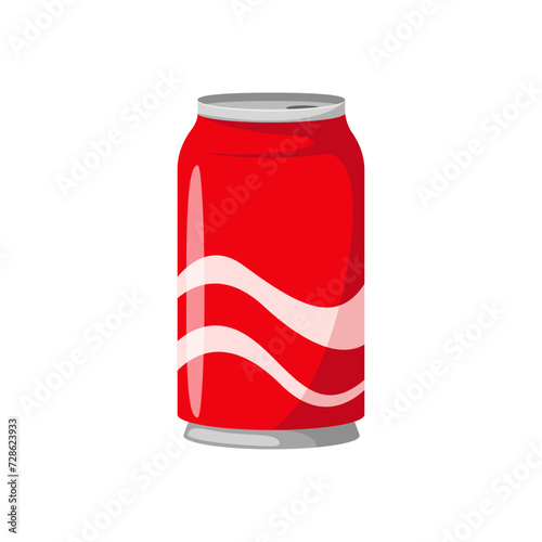 Street food menu item with soda can on white background. Realistic vector detailed illustration.