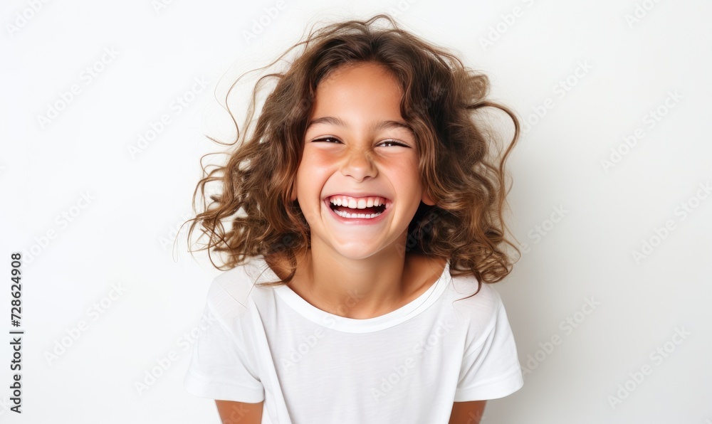 The Joyful Little Girl: A Delightful Moment of Windy Hair and Smiles The Joyful Little Girl: A Delightful Moment of Windy Hair and Smiles