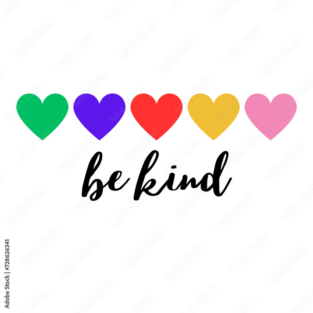 be kind Heart, Valentine day typography,Graphic Cute design