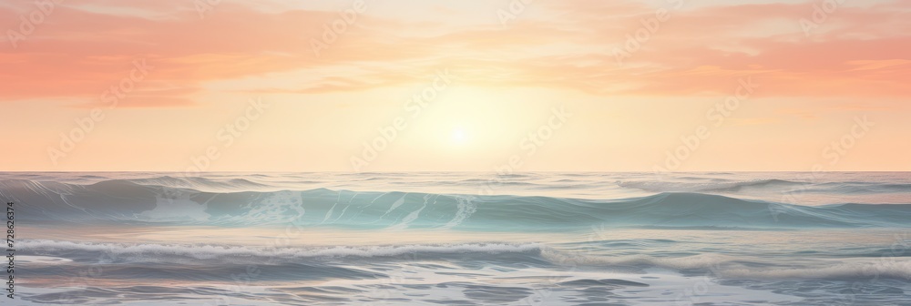 A Serene Ocean At Dawn Scene Abstractly, Background Image, Background For Banner, HD