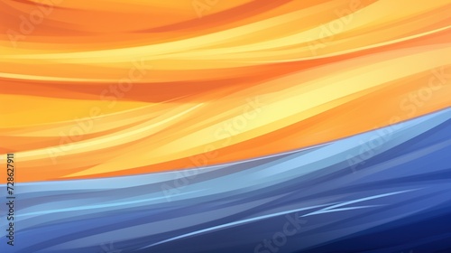 an orange and blue background with waves of colors