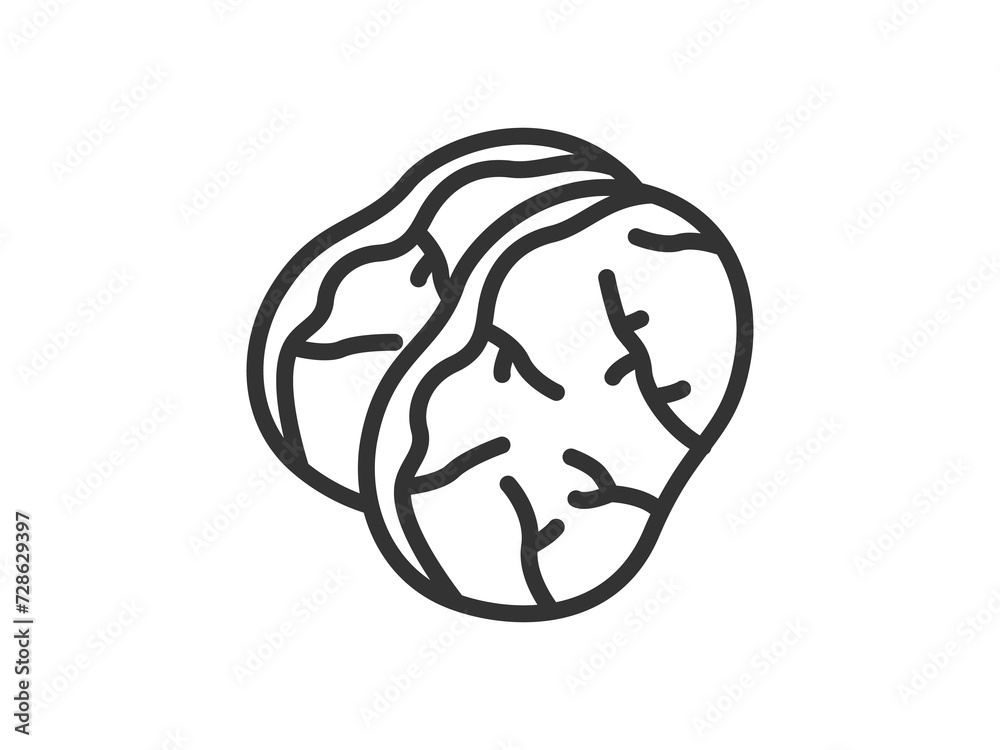 Naklejka premium 生ハムのアイコン（線画）のイラスト