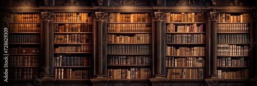 A Tranquil Ancient Library Reading Gradien, Background Image, Background For Banner, HD
